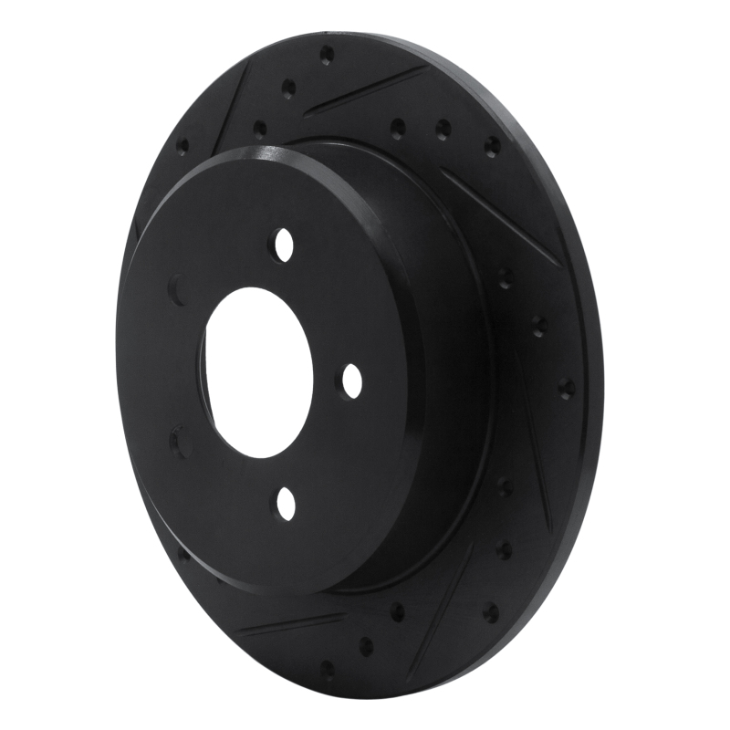 Chrysler Town & Country Brake Rotor (1) - Rear Left - R1 Concepts - Drilled & Slotted - Black - `97-`07